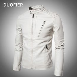 MEN FAUX JAAG MOTORCYCLE Autumn Mens Jackets White Jaqueta de Couro Masculina Outswear Male Pu Leather Coats 5xl 220811