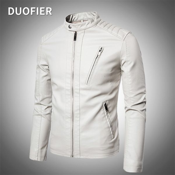 Hommes Faux Veste En Cuir Moto Automne Hommes Vestes Blanc Jaqueta De Couro Masculina Outwear Mâle PU En Cuir Manteaux 5XL 211111