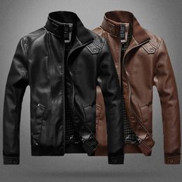 Hommes veste en simili cuir moto taille 5XL hommes vestes Vintage noir Jaqueta De Couro Masculina vêtements d'extérieur mâle PU manteaux 240229