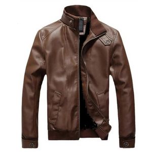 Mannen Kunstleer Jas Motorfiets Slim Fit Stand Kraag PU Jaqueta De Couro Masculina Uitloper Mannelijke Jas 240130