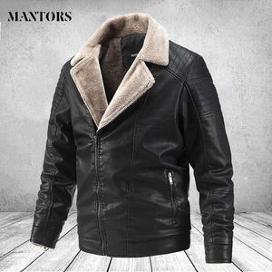 Mannen Faux Leren Jas Winter Herfst Mens Hip Hop Jas Lederen Moto Biker Mannelijke Oversize Streetwear Pockets Kleding Jassen 211009