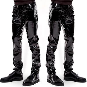 Men de pantalon PVC en cuir faux