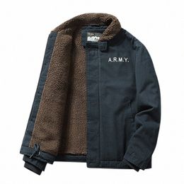 Hombres Fi Ropa 2024 Invierno para hombres Cuello de piel engrosado Plus Fleece Herramientas Piloto Chaqueta Casual Fi Parkas Plus Tamaño Q0WX #