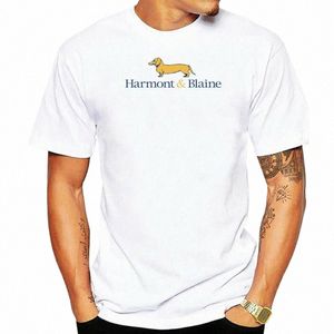 Hommes Fi Cott T-shirts Harmt Blaine Logo Homme Casual Tops à manches courtes Noir e4Zu #