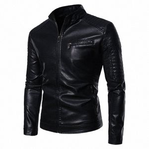 Hommes Fi Veste en cuir Streetwear Mâle 2023 Hommes Veste de costume en cuir Hommes Slim Fit Blazer Manteau Vêtements d'extérieur Casual Biker Vestes R1Zf #