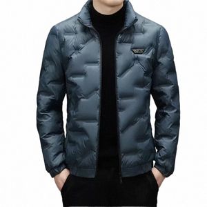 Hommes Fiable Manteau d'hiver chaud avec un design épaissi Casual élégant col montant léger mince coréen Versi longueur courte q2Td #