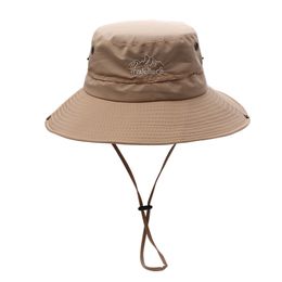 Mannen Fisherman Hat Outdoor Vissen Basin Caps Zonnebrandcrème UV Ademend Sunshade Hoeden Lente Zomer Wide Brim Cap HHC7579