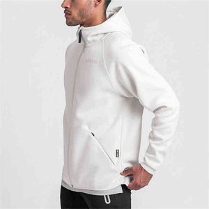 Hommes Fitness Sport Zipper Jacket Gym Running Hoodies Vêtements de sport pour hommes Manteau d'entraînement Jogging à capuche Sweatshirts en plein air Survêtement L220706