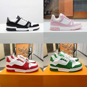 Diseñador Flat Trainer Sneaker Hombres Zapatos vintage de calidad superior Cuero real Suela de goma Runner Trainers Zapatos casuales al aire libre Tamaño 35-46 con caja NO268