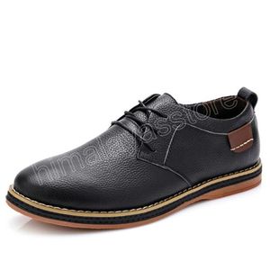 Men Flats hoogwaardige casual nieuwe echte lederen platte schoenen mannen Oxford mode veterschoenen werk schoen Sapatos