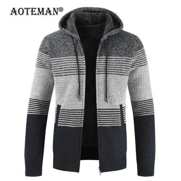 Hommes polaire vestes hiver manteau salopette mâle vêtements chaud coupe-vent outwear à capuche Slim Fit pull veste affaires LM171 X0621
