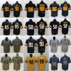 Fútbol masculino 85 Eric Ebron Jersey 90 TJ Watt 91 Stephon Tuitt 50 Ryan Shazier 86 Hines Ward 43 Troy Polamalu 58 Jack Lambert 88 Pat