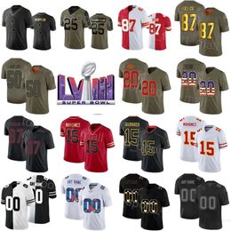 Hombres Super Bowls Fútbol 1 Jerick McKinnon Jersey 97 Felix Anudike-Uzomah Patrick Mahomes Isiah Pacheco Clyde Edwards-Helaire Kadarius Toney Travis Kelce QiuZhang