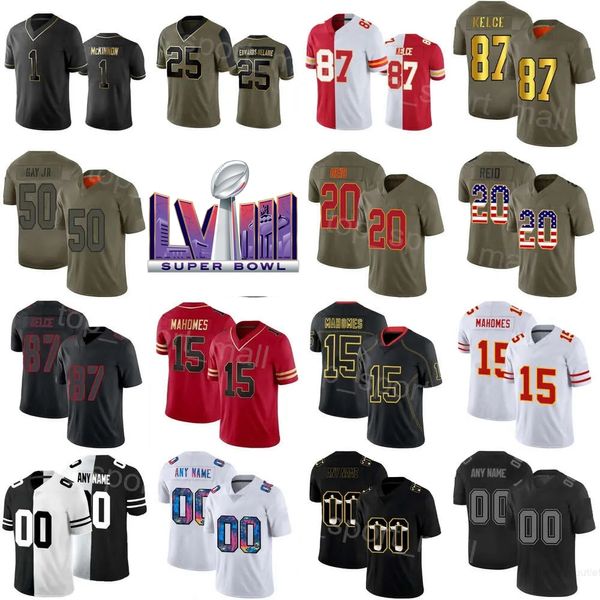 Hommes Super Bowls Football 1 Jerick McKinnon Jersey 97 Felix Anudike-Uzomah Patrick Mahomes Isiah Pacheco Clyde Edwards-Helaire Kadarius Toney Travis Kelce QiuZhang