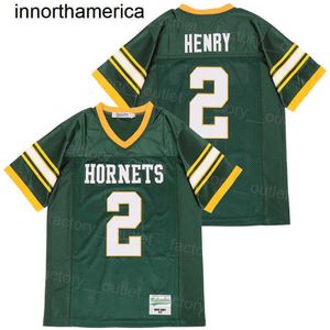 Men Football High School Yulee Hornets 2 Derrick Henry Jersey Moive For Sport Fans Hip Hop Team Color Green Hiphop College All heb je gestikt naaien naaien