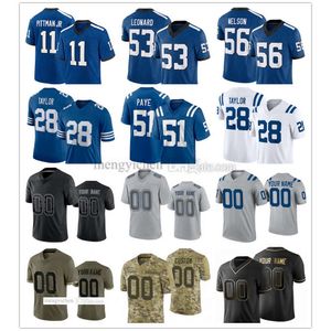 Maillots de football pour hommes 5 Anthony Richardson 53 Shaquille Leonard 11 Michael Pittman Jr. 28 Jonathan Taylor 56 Quenton Nelson 10 Gardner Minshew II Kwity Paye Pat McAfee