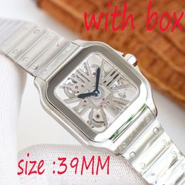 Hommes pour la montre de montre de luxe montre une montre de montre de haute qualité watch quartz 39 mm watch squelette watch 904 stainles sapphire imperméable Menwatch clean relojes