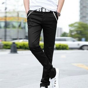 Pantalon d'affaires formel pour hommes Slim Casual Pantalon à jambe droite Comfy Stretch Poches Pantalon XIN-Shipping 210319