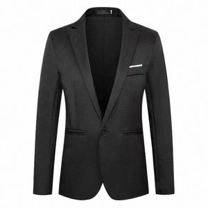 Mannen Formele Pak Jassen Busin Uniform Werk Blazer Tops Solid Regular Slim Fit Wit Trouwpak voor Mannen Blazer Jas Q7Jn #