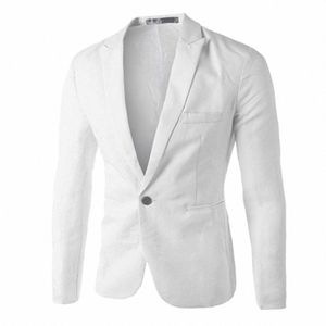 Hommes costume formel vestes Busin uniforme travail Blazer hauts solide régulier Slim Fit blanc costume de mariage pour hommes Blazer veste z5ok #