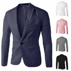 Mannen Formele Pak Jassen Busin Uniform Werk Blazer Tops Solid Regular Slim Fit Wit Trouwpak Voor Mannen Blazer Jas Y7ef #