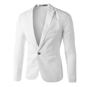 Vestes de costume formelles pour hommes, uniforme d'affaires, Blazer de travail, hauts solides, coupe cintrée, blanc, pour veste de mariage, 240223