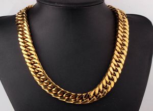 Men Franco Miami Cuban Link Chains ketting Hooggepolijste titanium stalen sieraden Goud zilver 60cm17cm5127003