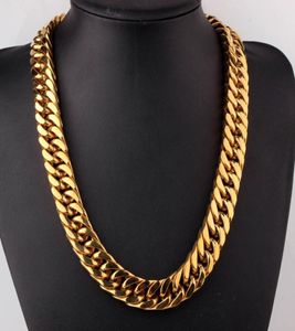 Men Franco Miami Cuban Link Chains ketting Hooggepolijste titanium stalen sieraden Goud zilver 60cm17cm9983736