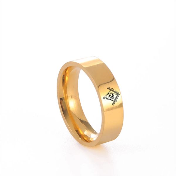 Anillo masón para hombre, oro amarillo de 14k, anillos con símbolo masónico, oro, Color negro, masonería, caballeros templarios, regalo de joyería