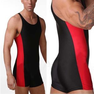 Mannen Full Body Maillots Zwempak Een stuk Badmode Atleet Pak Gym Man Worstelen Singlet190f