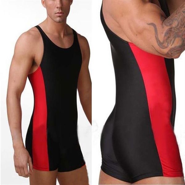 Leotardos de cuerpo completo para hombre, traje de baño de una pieza, traje de atleta, gimnasio, hombre, camiseta de lucha libre290f