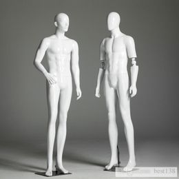 Hommes Full Body Mannequin Man White Casual Dummy Male Model Clothing Shop Display