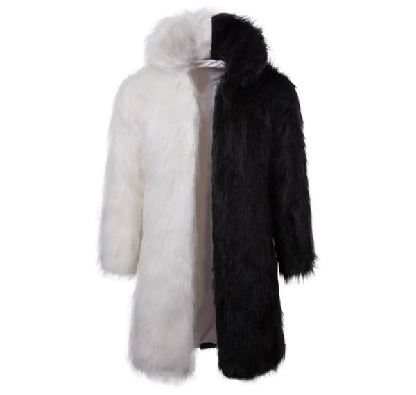 Hommes manteau de fourrure à capuche hiver fausse fourrure vêtements d'extérieur manteau hommes Punk Parka vestes longs manteaux en cuir véritable marque de fourrure vêtements J18111594450518