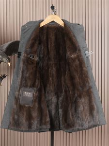 Hombres Fur Winter Sable Liner Coat Casual loro piana Chaquetas gruesas