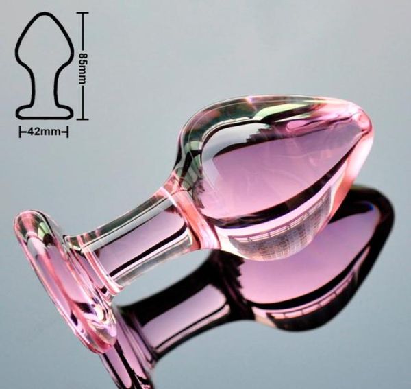 Juego de tapones anales de cristal rosa Gay para hombres, consolador Anal de cristal Pyrex, cuentas de bolas, pene falso, masturbación femenina, Kit de juguetes sexuales para mujeres adultas 7063886