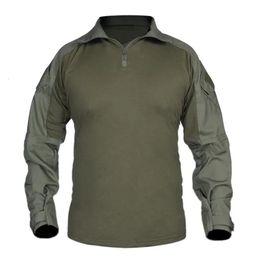 Hombres Gear Army Táctico Camiseta SWAT Soldados Militar Combate Camiseta Manga larga CP Camuflaje Camisas Paintball 3XL 240312