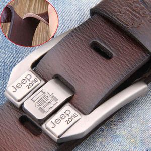 Men Echte lederen riem luxe merk Alloy Alloy Metal Pin Buckle Designer Belt Taille Strap Man for Jeans Design Cintos Masculinos 210326 279L