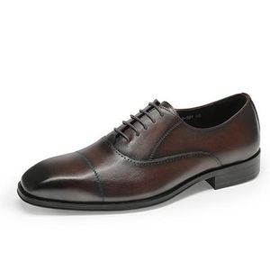 Hommes Véritable Wingtip En Cuir Oxford Mothed Toe Lacets Up Oxfords Habille Sucus Brogues Business Business Platform Chaussures 2021