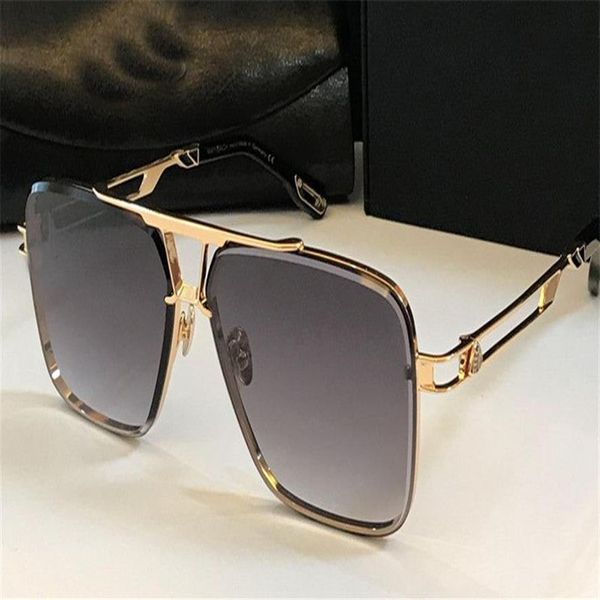 Gafas de hombre, gafas de sol de diseño, jugador cuadrado K, marco dorado, lentes de corte de cristal, gafas de alta calidad para exteriores con estuche 222D