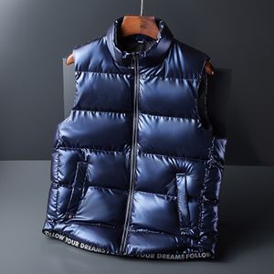 Mannen Glanzende vest Donsjassen Mode Trend Winddicht Warm Casual Stand Hals Puffer Jacket Designer Winter Luxe Brood Vest Bladerdeeg Jassen