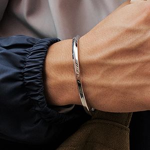 Mannen Goud Kleur Bangle Rvs Armbanden Zwarte Manchet voor Vrouwen Type C Twisted Sieraden 240130