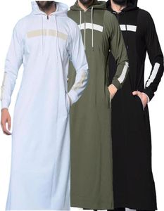 Mannen Toga Moslim Arabisch Gewaad Effen Kleur Volledige Lengte Sweatshirt Met Lange Mouwen Capuchon Islamitische Mannelijke Casual Kleding5237954