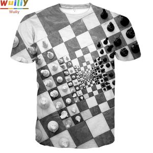 Hommes Graphique T-shirts Col Rond 3D Imprimer À Manches Courtes Quotidien Rouge Tops International Chess Tees 210706