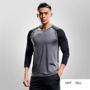 Herren-Fitnessstudio, Fitness-Sportbekleidung, männliches Fitnessstudio-Laufshirt, Basketball-Trikot, Fußball-Trainingsshirt, Langarm, lässig