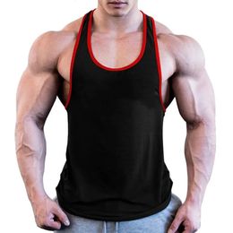 Hommes Gym Singlet Stringer Muscle Débardeurs Fitness Sport Chemise Y BACK Racer Gilet D'entraînement 240327