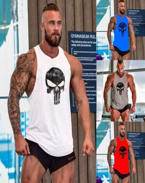 Men Gym Camisa sin mangas para el gimnasio Fitness Fitness chaleco muscular Tiga de tanque ropa de algodón Cola de algodón impreso