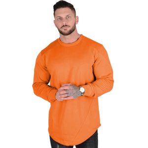 Sweats à capuche pour hommes Sweatshirts Hommes Gym T-shirt Casual Pull à manches longues Solid O Neck Muscle Tops Sweat-shirt d'exercice