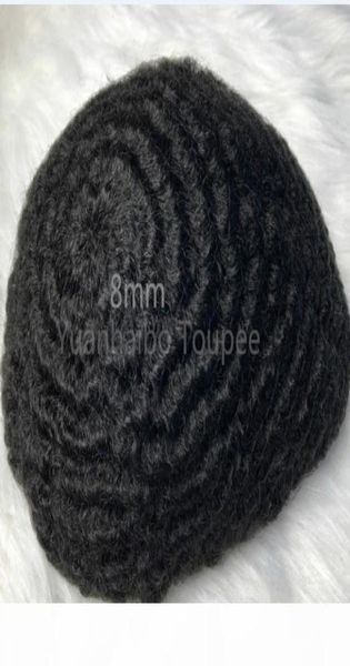 Peluca de cabello para hombres, 4mm, 6mm, 8mm, 10mm, 12mm, ondulado, tupé de encaje completo, tupé ondulado, reemplazo de cabello humano virgen indio para hombres 7090579