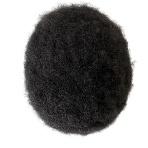 Mannenhaar Pruik Mannen Haarstukken 4mm Afro Kinky Krul Volledig Kant Toupet Zwarte Kleur Braziliaanse Maagd Menselijk Haar Vervanging voor zwarte mannen