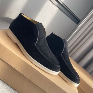 Mannen handgemaakte LP loafer schoenen open zomer lopen Lore jurk schoen mocassins rubberen zool gentleman partij wandelen lage top suède koe vrouwen Piana Oxfords slip-on schoenen doos